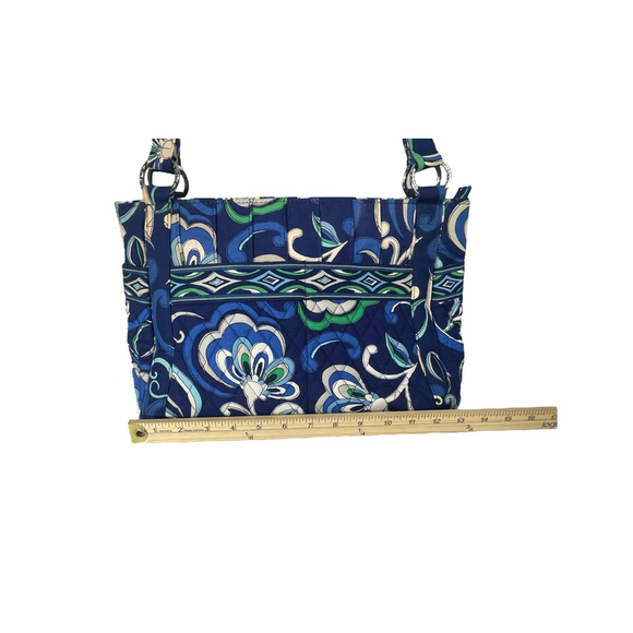 Vera Bradley Mediterranean, blue zip, quilted tote bag purse Retired - Picture 2 of 10